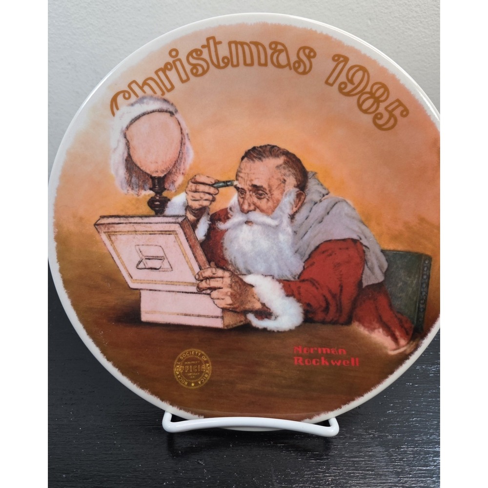 Knowles Limited Edition 1985 "Grandpa Plays Santa"‎ Norman Rockwell Number 9479A